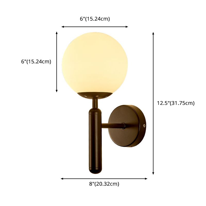 Glazen bol schaduw wandlamp lampje Noordse stijl 1 lichten wandmontage lamp voor woonkamer slaapkamer