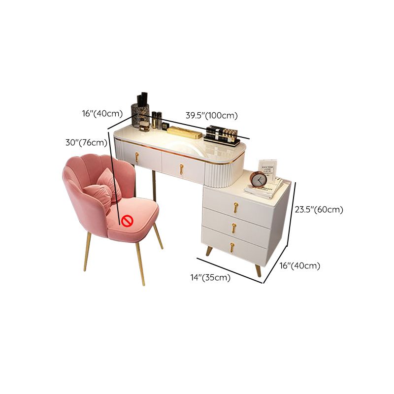 Removable Makeup Counter Bedroom Vanity Dressing Table with Lighted Mirror
