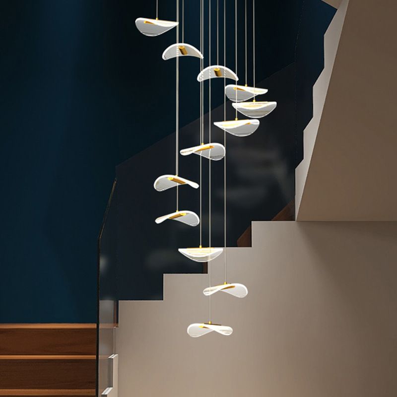 Stairs Pendant Light Fixture Acrylic Nordic Style Multiple Hanging Light
