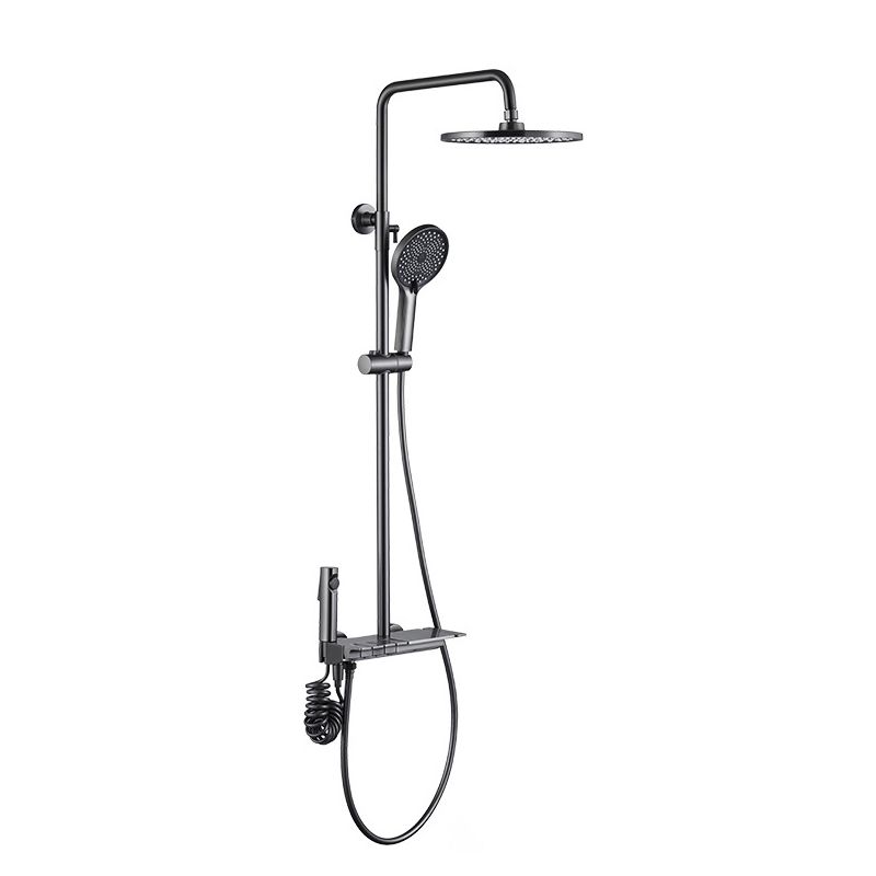 Brass Wall Mounted Shower System Slide Bar Included Shower Set