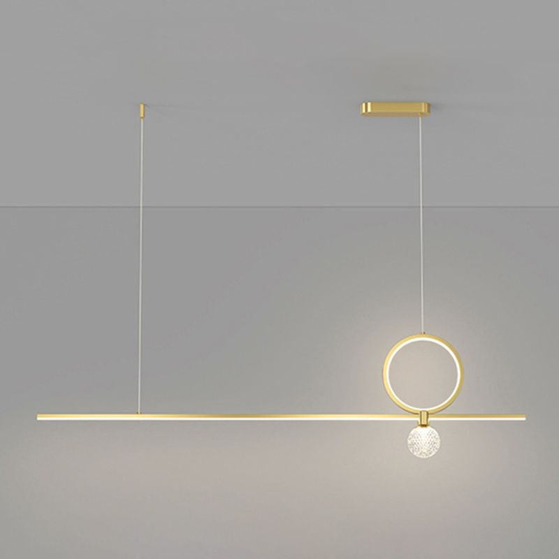 Minimalist Hanging Island Light Metal LED Hanging Lighting Fixture for Sitting Room