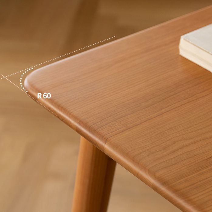 Tavolo di legno di ciliegia rettangolare tavolo in legno contemporaneo con 4 gambe per il ristorante