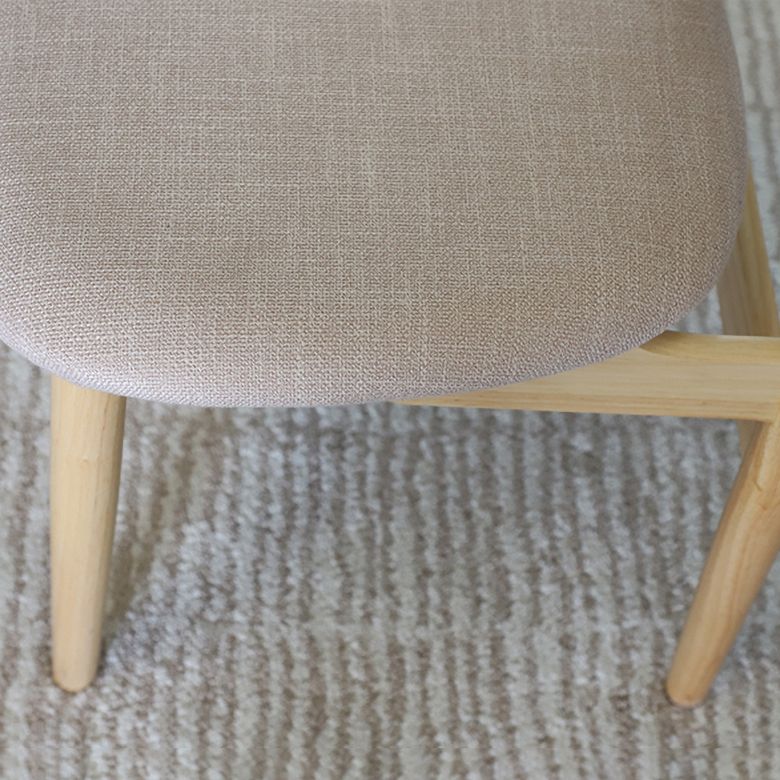 Gestoffeerde armloze eetkamerstoelen rattan zijstoelen met houten benen (set van 2)