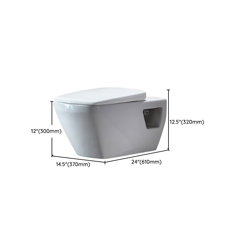 Modern Wall Mount Toilet All-In-One Porcelain Single Flush Toilet Bowl