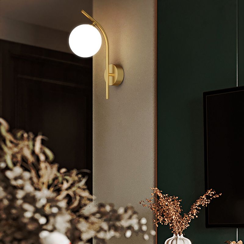 1 Light Ball Wall Sconces Modern Style Glass Wall Mounted Lamps