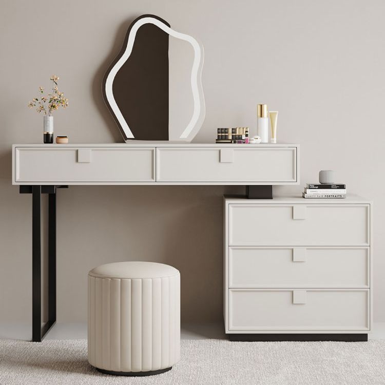 Standing White Makeup Vanity Desk Bedroom Vanity Dressing Table Set