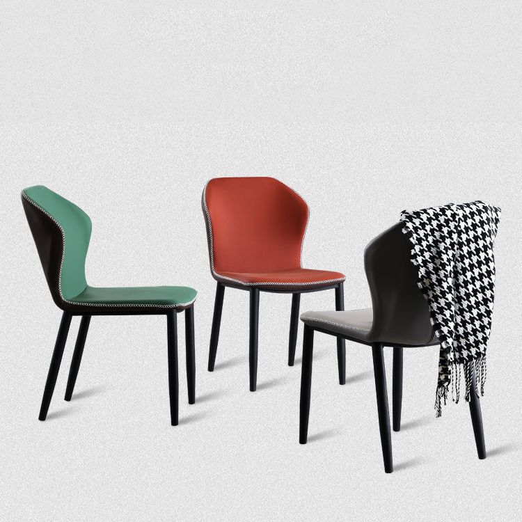 Chaise d'appoint de maison scandinave, chaise d'intérieur à oreilles en métal, sans accoudoirs, pour salle à manger