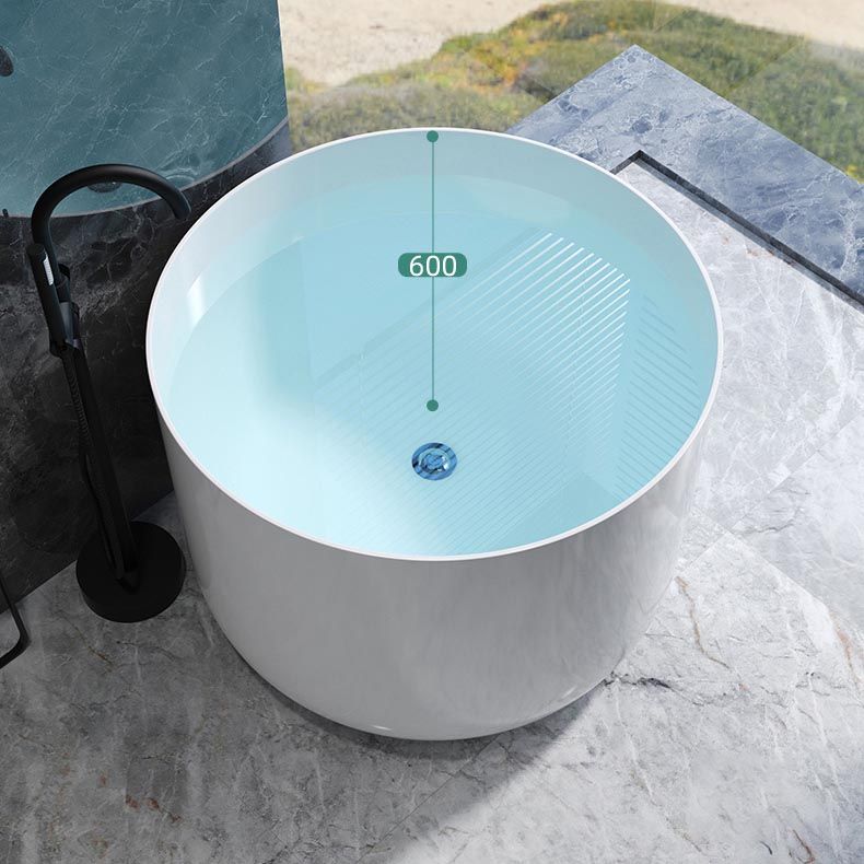 Modern Round Acrylic Bath Tub 26.77" H Freestanding Bathtub for Home