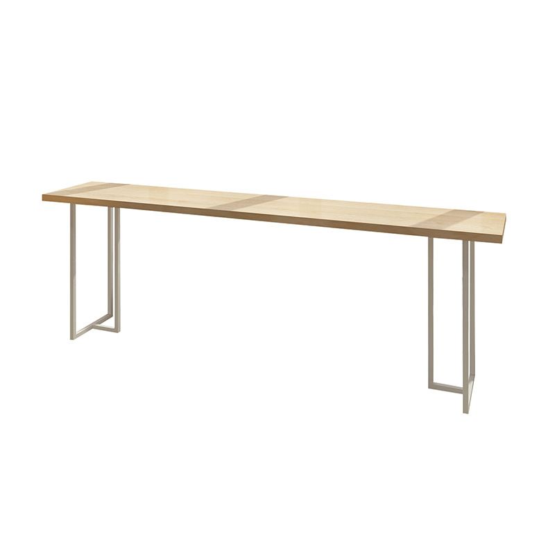Modern Solid Wood Bistro Bar Table Rectangle Metal Base Bar Table