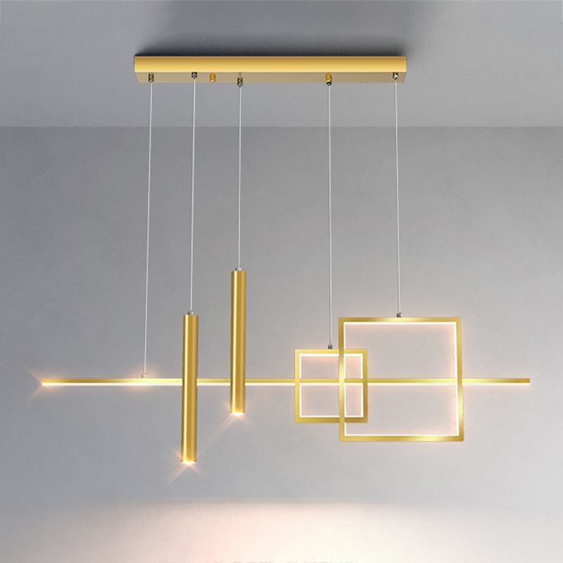 Contemporary Style Linear Island Pendant Lights Metal Island Light Fixtures