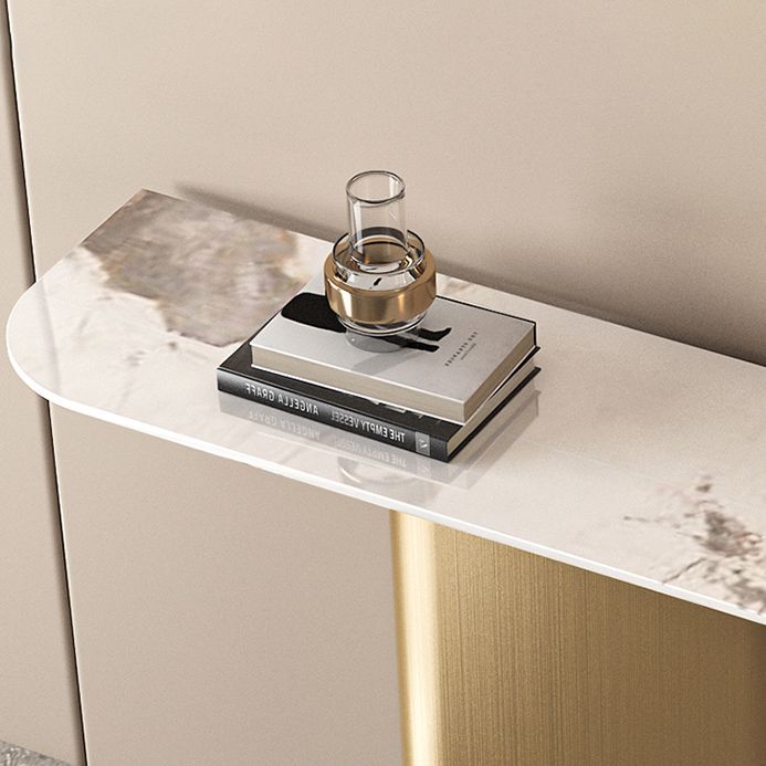 Contemporary Console Accent Table Antique Finish Half Moon Console Table