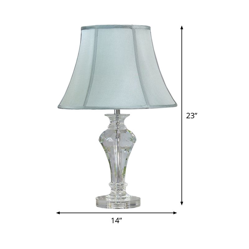 Lampada da tavolo a forma di vaso moderno cristallo smusso 1 head blu lettura luce, 21,5 "/23" di lunghezza