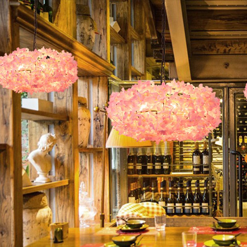 3-lichts moderne stijl bloemen hangen licht roze creatieve verlichting hanger voor coffeeshop