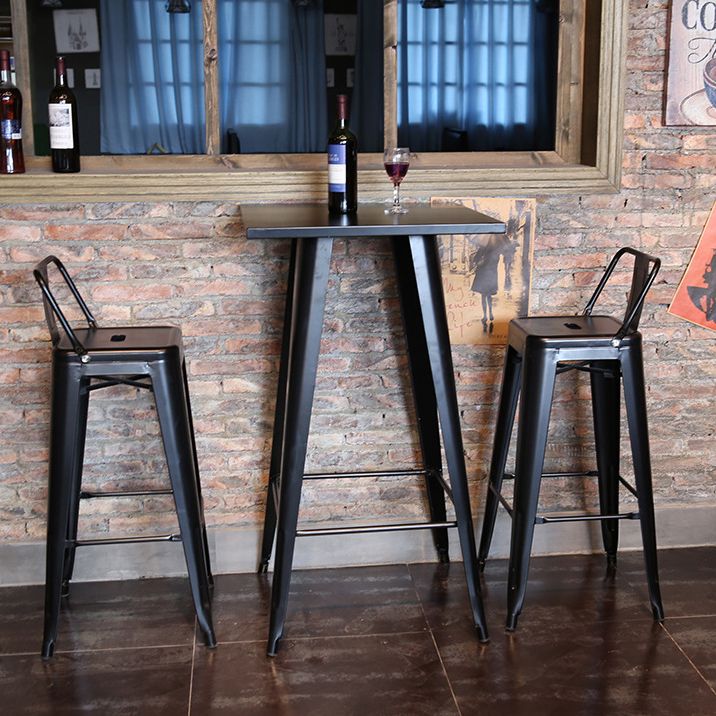 1/3/4/5 Pieces Industrial Bar Table Set Iron Bistro Set with Stools