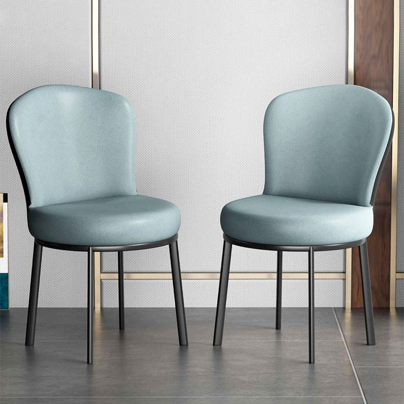 Chaises latérales rembourrées de style contemporain, chaise sans accoudoirs à dossier solide pour un usage domestique