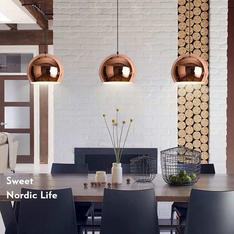 Postmodern 1-licht hangende lamp Rose Gold geometrische hanglamp met metalen schaduw