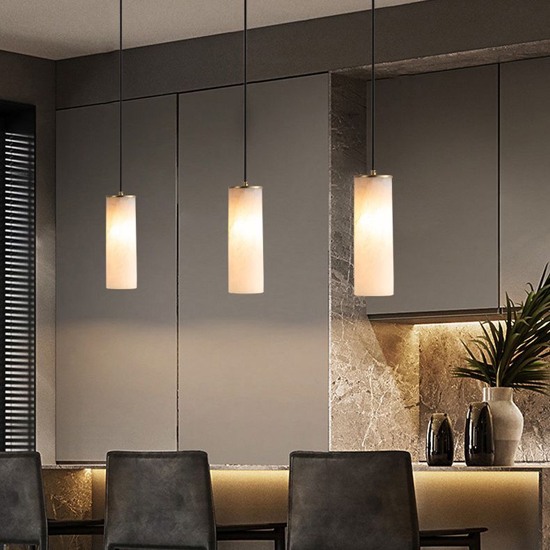 Pendulum a forma di pipa in marmo Minimalismo 1 testa a sospensione bianca per camera da letto