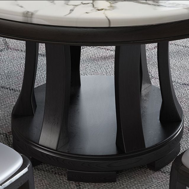 Mesa redonda del sitio de comedor sencille muebles de mármol con base de pedestal