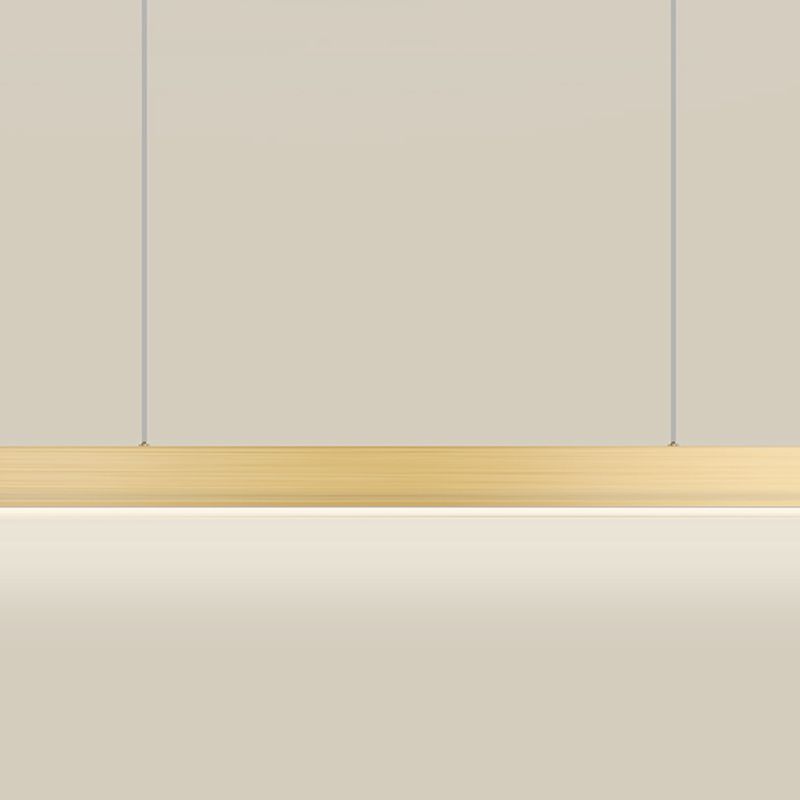 Contemporary Linear Shape Pendant Light Metal 1 Light Pendant Lighting Fixture in Gold