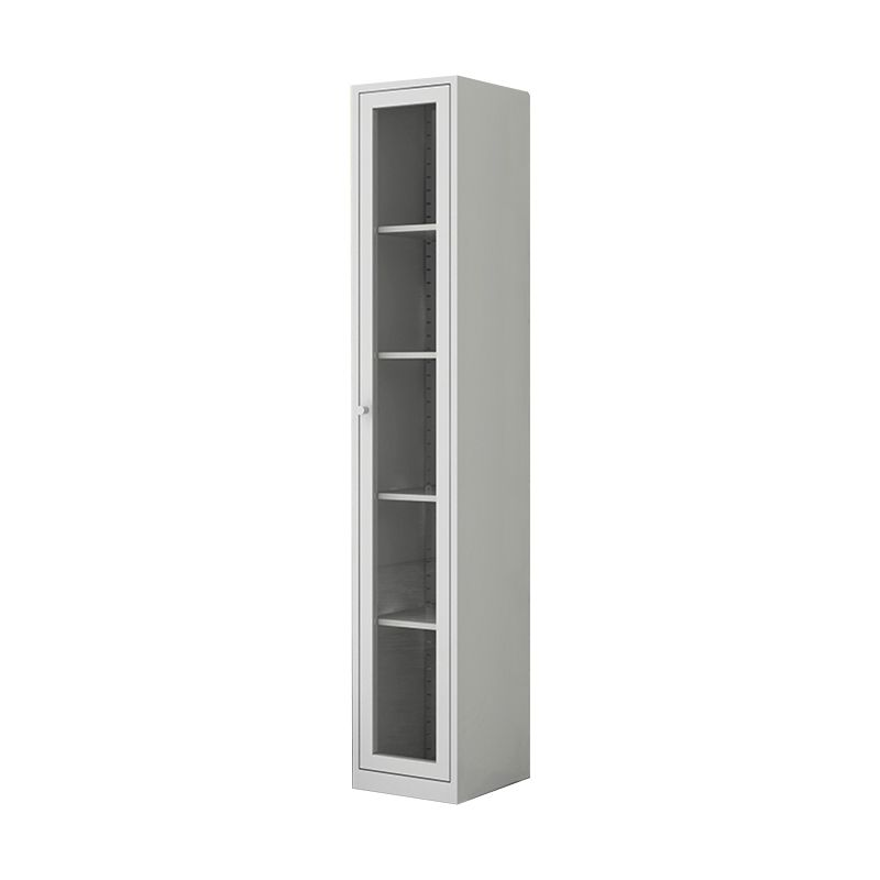 Scandinavian Metal Bookshelf Closed Back Standard Bookcase with Cabinets