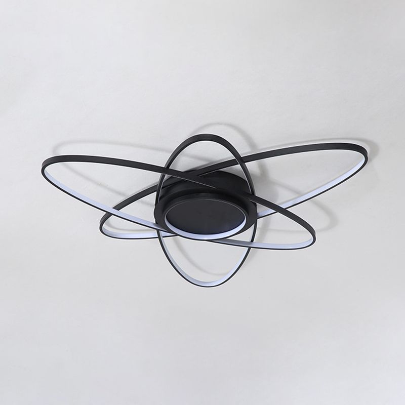 Contemporary Linear Flush Light Metal 4 Light Flush Mount Ceiling Fixture