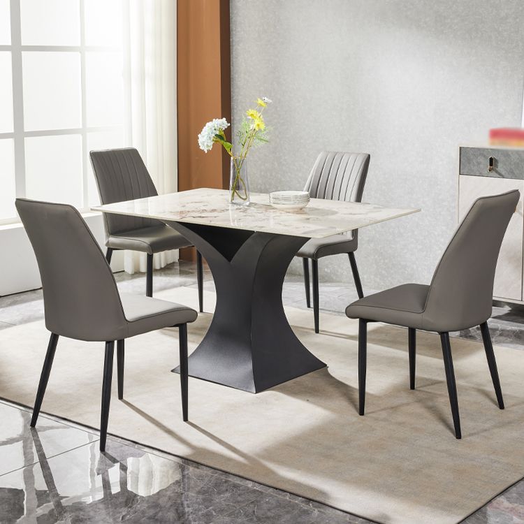 Chaise d'appoint de salle à manger rembourrée de style contemporain, sans accoudoirs, à dossier solide, pour usage domestique