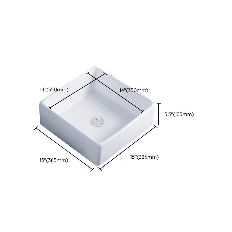 Modern Vessel Bathroom Sink Porcelain White Wash Stand for Bathroom