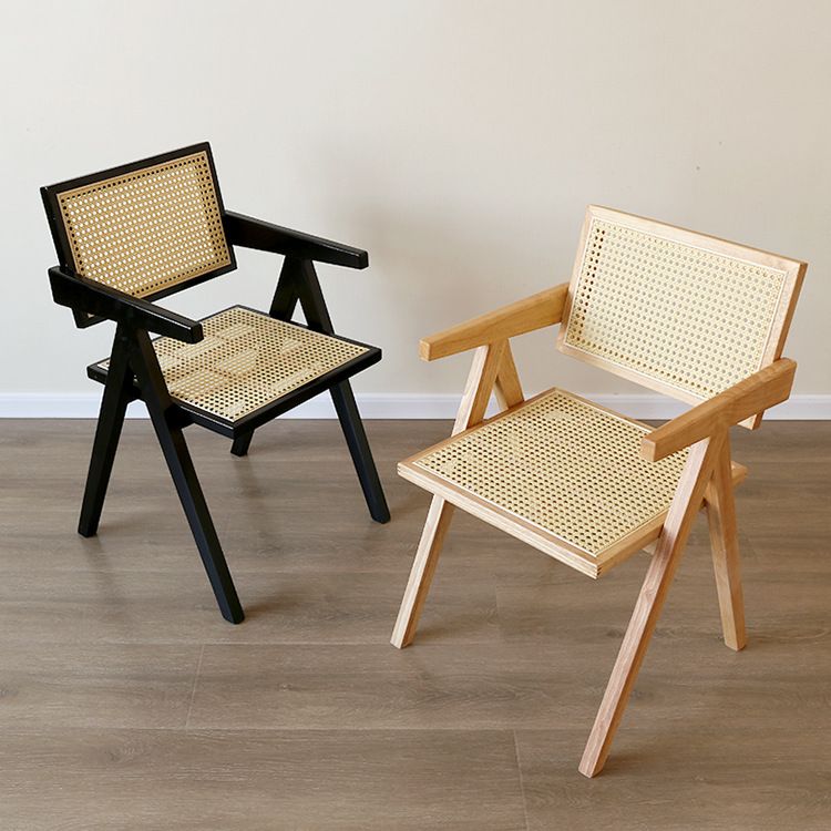 Chaise de salle à manger en bois massif ouvert contemporain