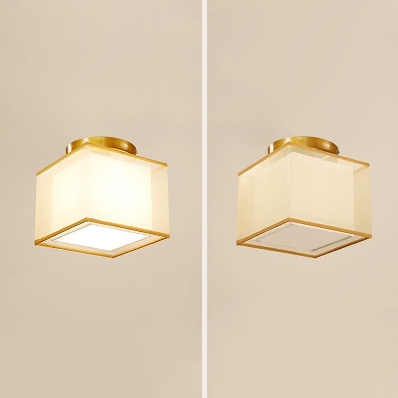 Fabric Geometric Shape Flush Ceiling Light Modern 1 Light Flush Light Fixtures