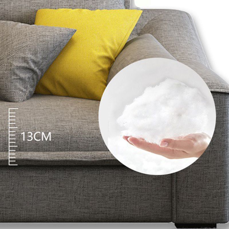 129.92" L Sectional with 4 Pillows Back and Sloped Arms for Living Room