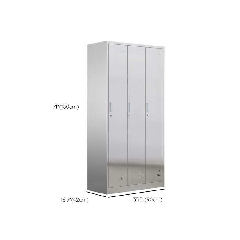 35.5"L x 16.5"W x 71"H Hinged Door Storage Cabinet Contemporary Cabinet with Metal Doors