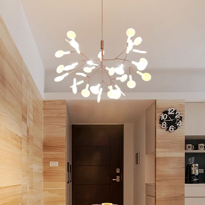 Apparecchiatura a soffitto ramificata nera/rosa in stile contemporaneo 30/45 luci lampadario del lampadario acrilico