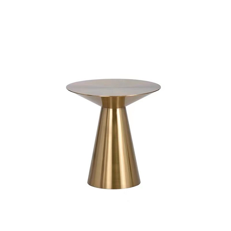 Mid-Century Side Table Metal Round Pedestal Living Room End Table