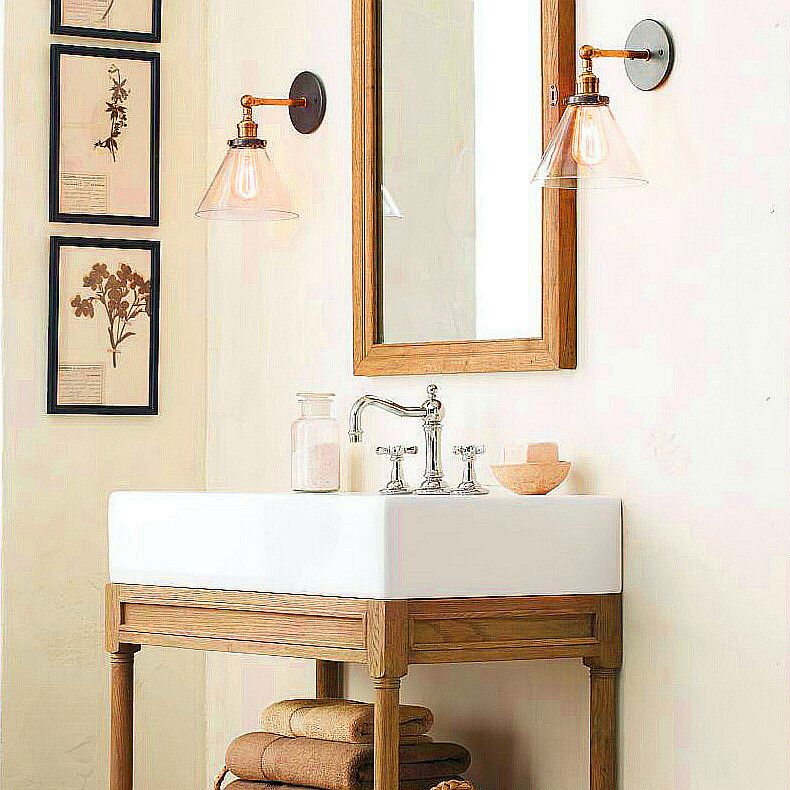 Indoor 1 Bulb Down Light Wandleuchten, industrielle klare Glasleuchte Leuchte