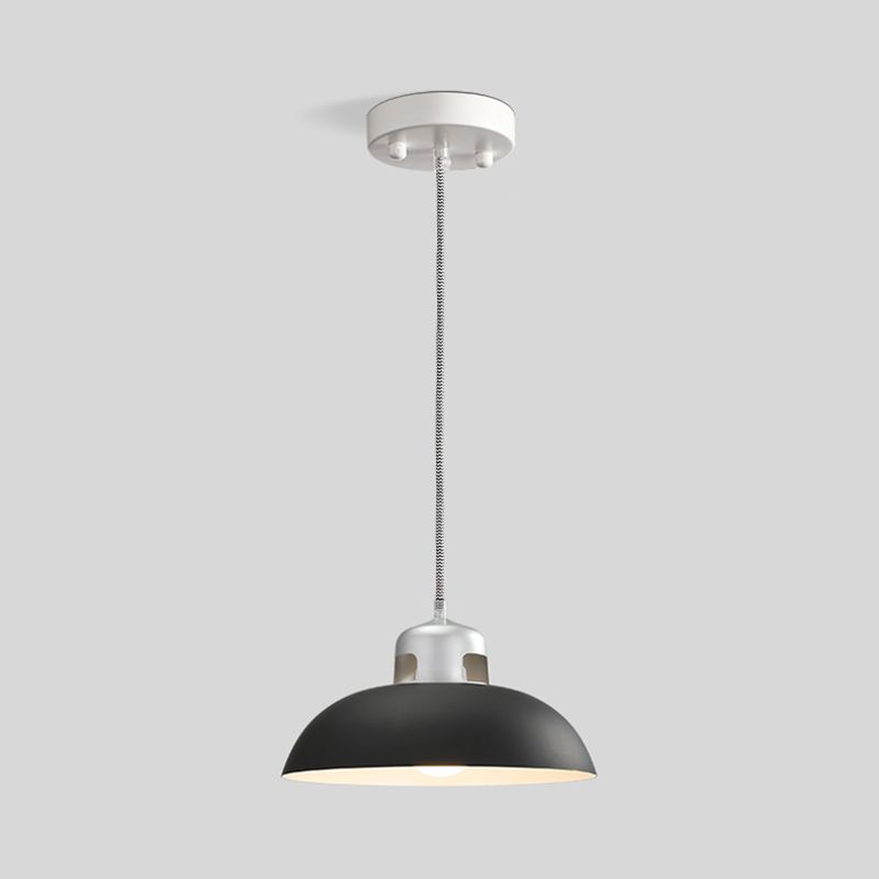 Flared Metal Pendant Light Modernism 1 Head Black/Grey Ceiling Suspension Lamp for Dining Room