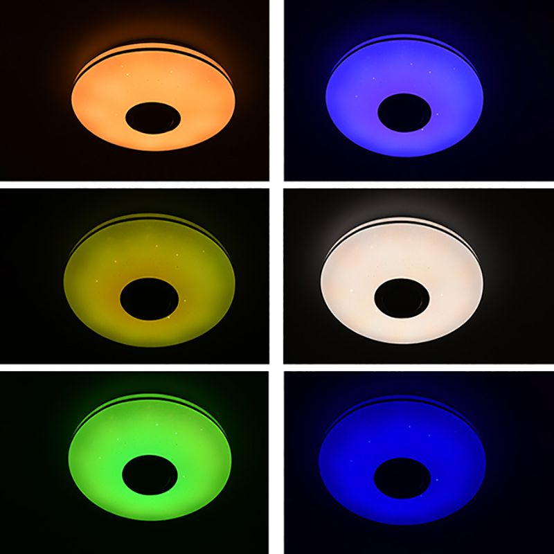 Contemporary Intelligent Flush Mount Ceiling Light with Acrylic Shade for Living Room