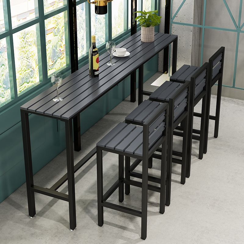 Modern Rectangle Wood Counter Table 1/5/9 Pieces Bar Table Set with High Stools for Bar