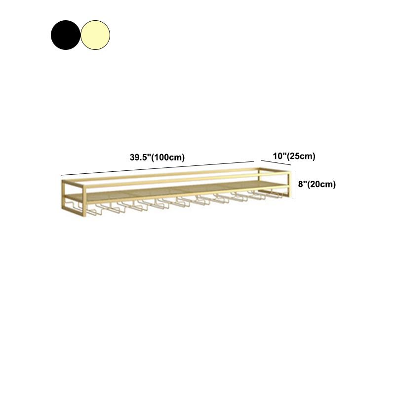 Metal Wall Mounted Wine Bottle & Glass Rack Modern Wine Holder Rack