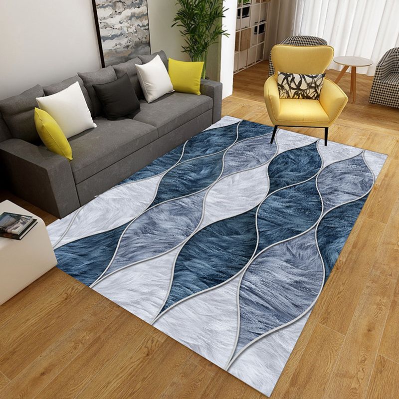 Stylish Abstract Rug Multicolor Novelty Rug Polyester Washable Anti-Slip Carpet for Living Room