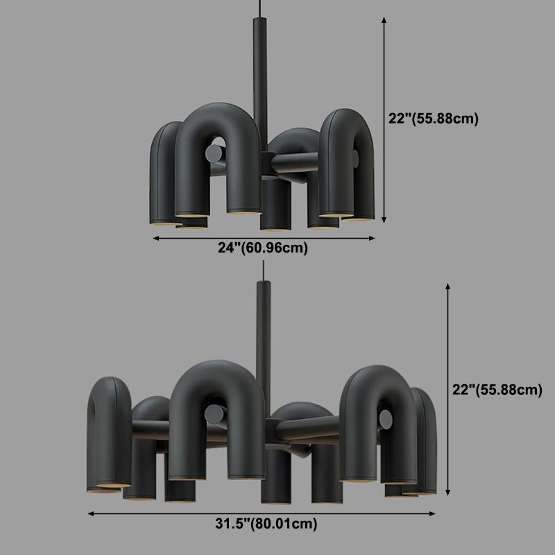 Modern Style Acrylic Metal Chandelier Light Living Room Pendant Light Fixture