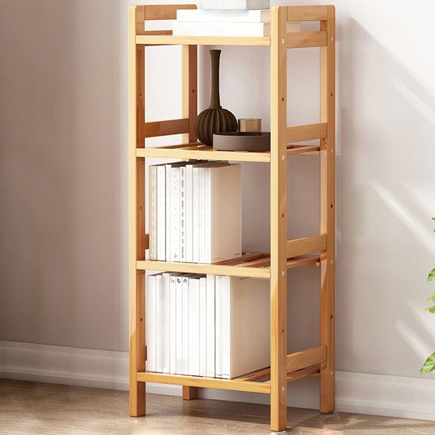 Etagere Bookcase Bamboo Open Back Shelf Bookcase for Study Room
