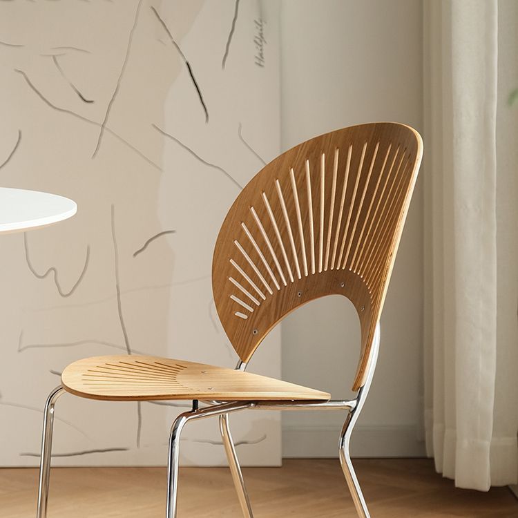 Modern Armless Dining Chairs Solid Wood Windsor Back Dining Side Chair