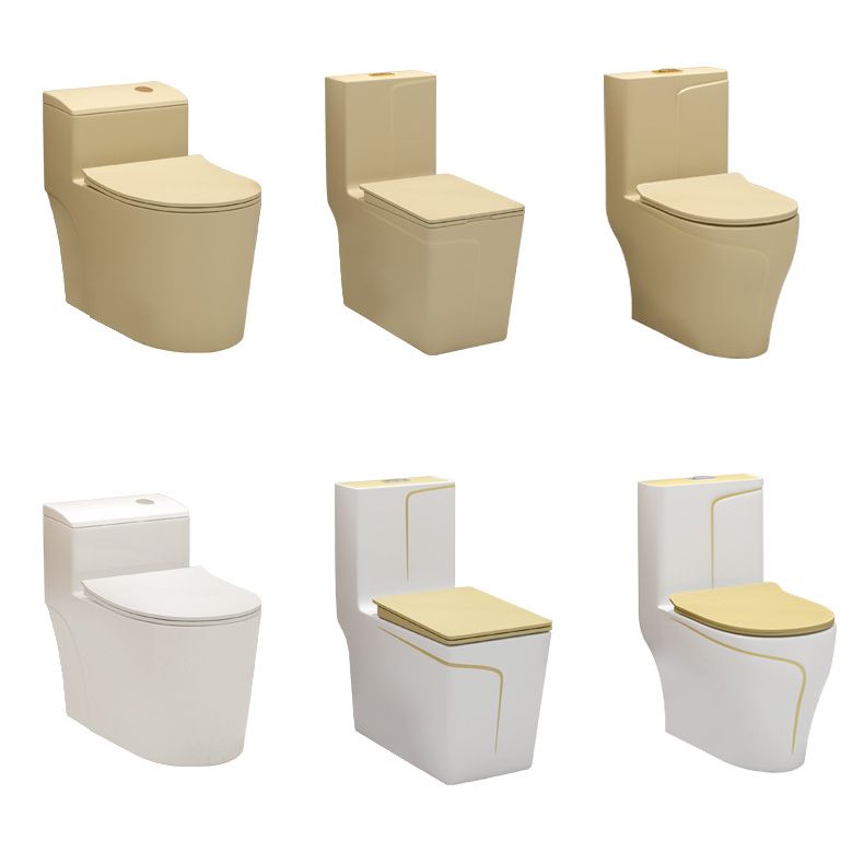 Traditional Skirted Toilet Floor Mount One-Piece Flush Toilet with Slow Close Seat