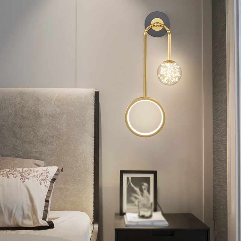 Luces de pared esféricas de estilo moderno 2 luces de montaje de pared ligera