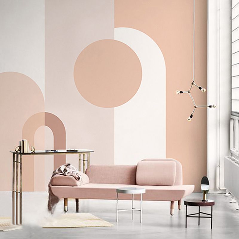 Scandinavian Simple Murals for Bedrooms, Geometries in Multi-Color, Personalized Size Available