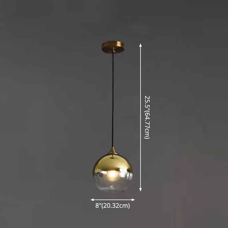 Contemporary Sphere Pendant Lights Blown Glass Hanging Pendant Lights for Bedroom