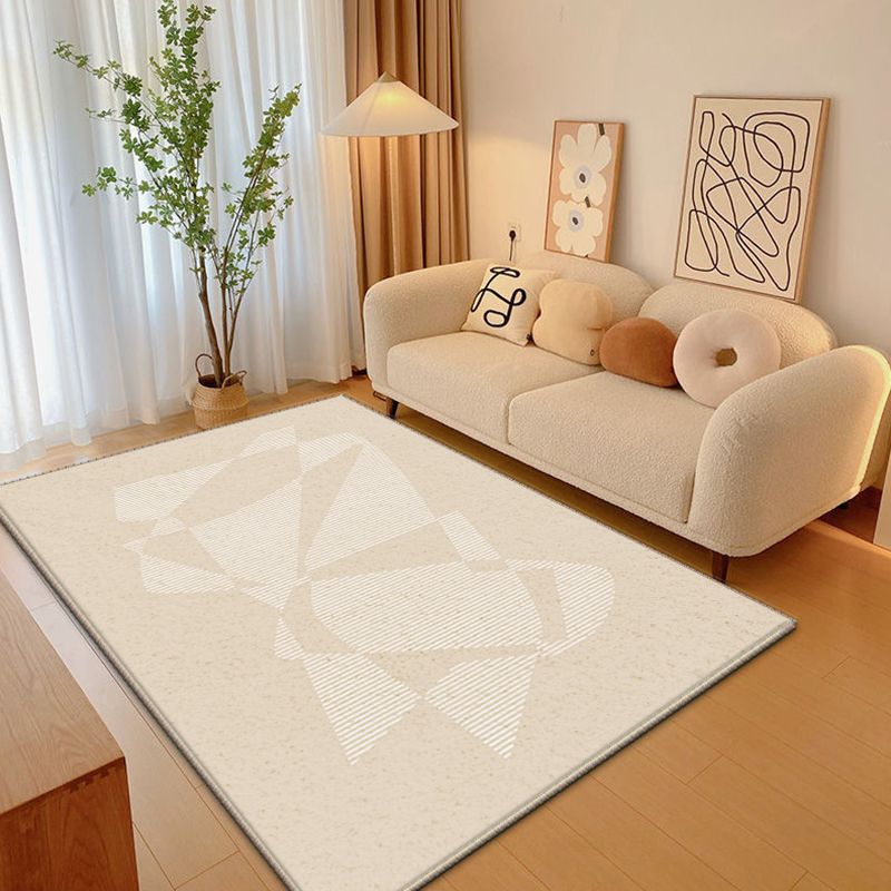 Rectangle Bedroom Striped Pattern Polyster Non-Slip Backing Contemporary Carpet