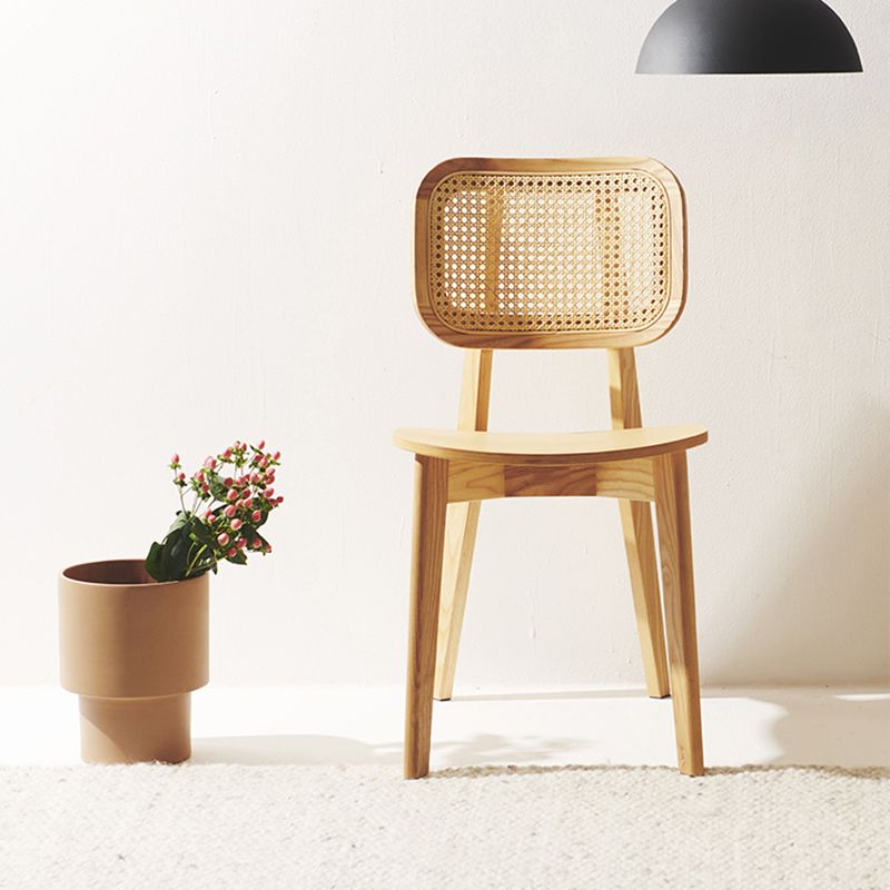 Contemporary Open Back Chair Solid Wood Dining Side Chair for Indoor