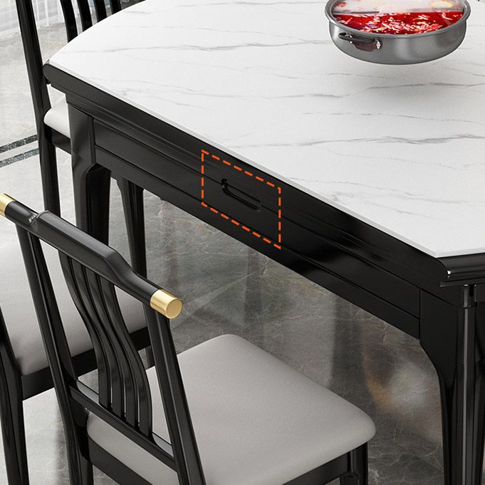 Contemporary Dining Room Table Solid Wood 4 Legs Dining Site Table