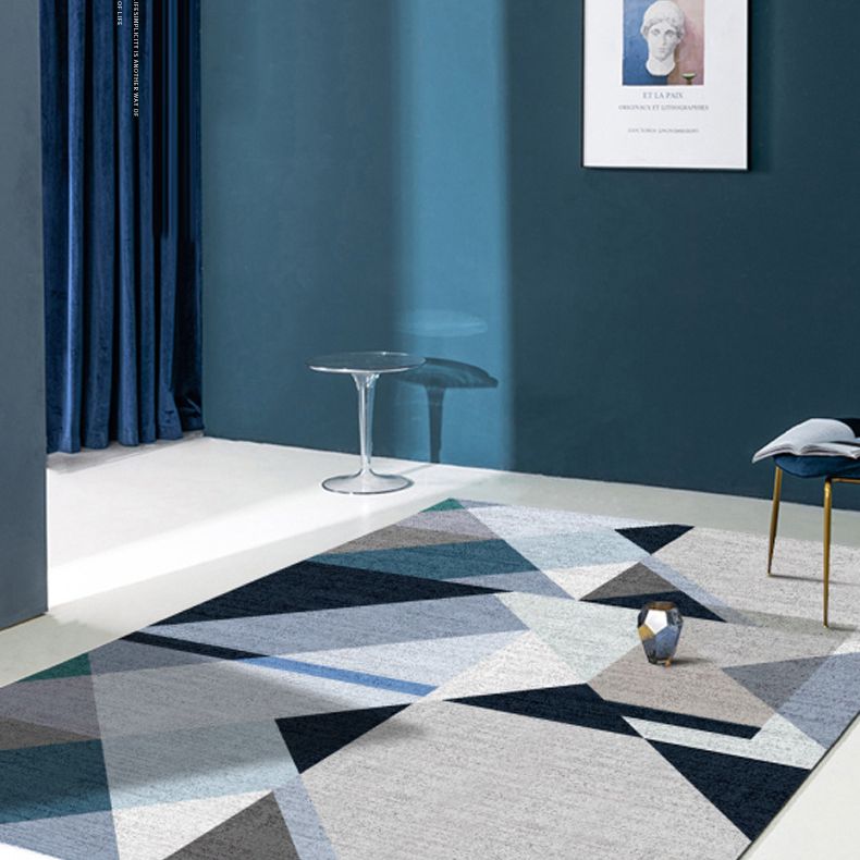 Creative Multi-Color Trendy Rug Contemporary Graphic Design Carpet Polyester Friendly Washable Rug for Living Room